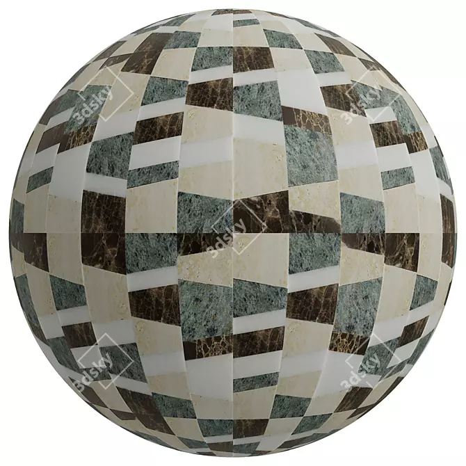 FB48 Mosaic Levigate: High-quality PBR Tiles 3D model image 3