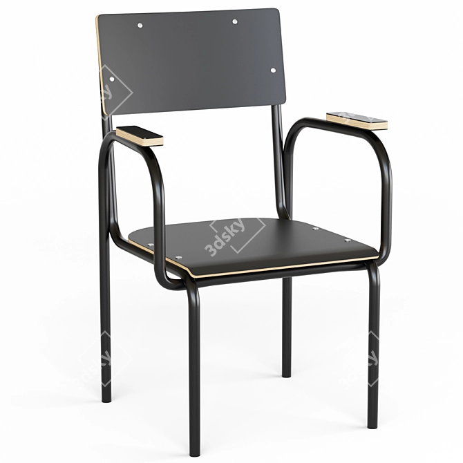 Hiba School Style Armchair: Classy Comfort for Students 3D model image 1