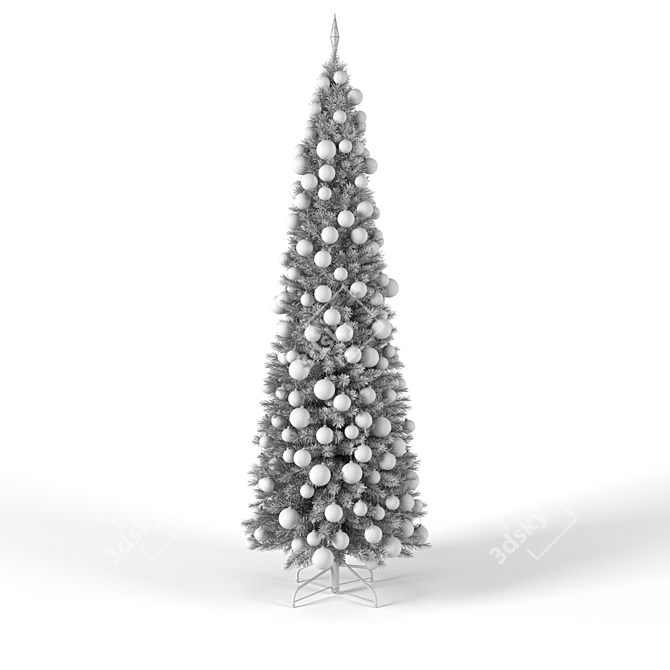 Christmas Tree 3D Model with Lights & Ornaments 3D model image 6