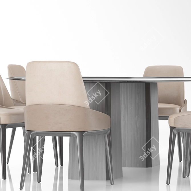 Exquisite Dining Ensemble: A Symbol of Luxury 3D model image 2