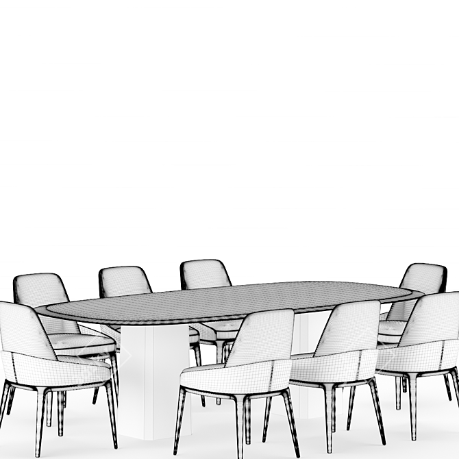 Exquisite Dining Ensemble: A Symbol of Luxury 3D model image 4