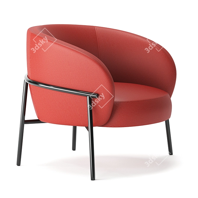 Elegant Leather Armchair: PARLA RIMO 3D model image 4