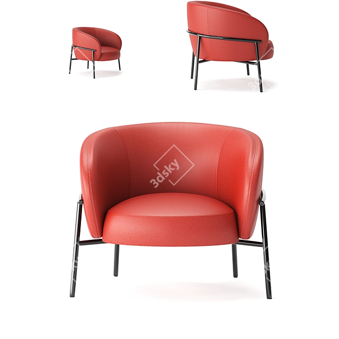 Elegant Leather Armchair: PARLA RIMO 3D model image 6