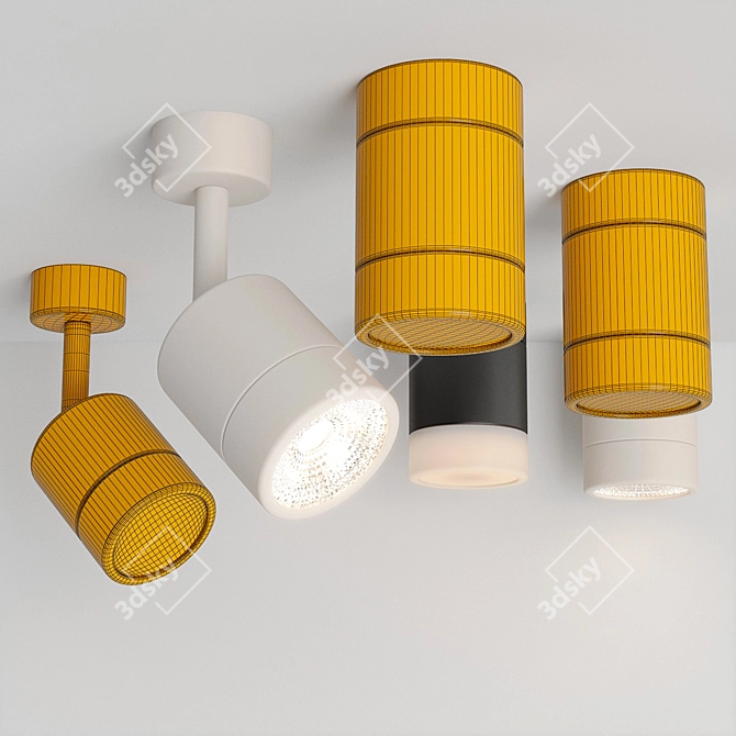 Letroh Ceiling Spot: Adjustable Lighting 3D model image 3