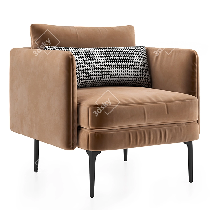 Modern Auburn Armchair: Stylish and Elegant 3D model image 1