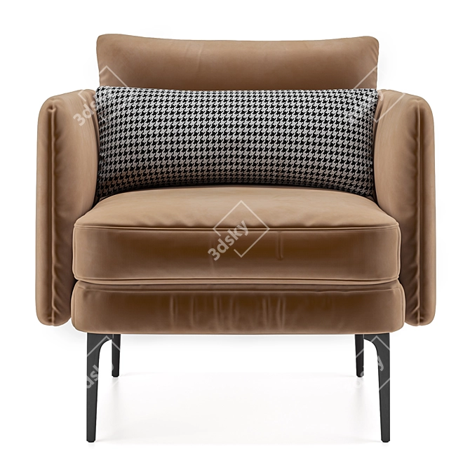 Modern Auburn Armchair: Stylish and Elegant 3D model image 2