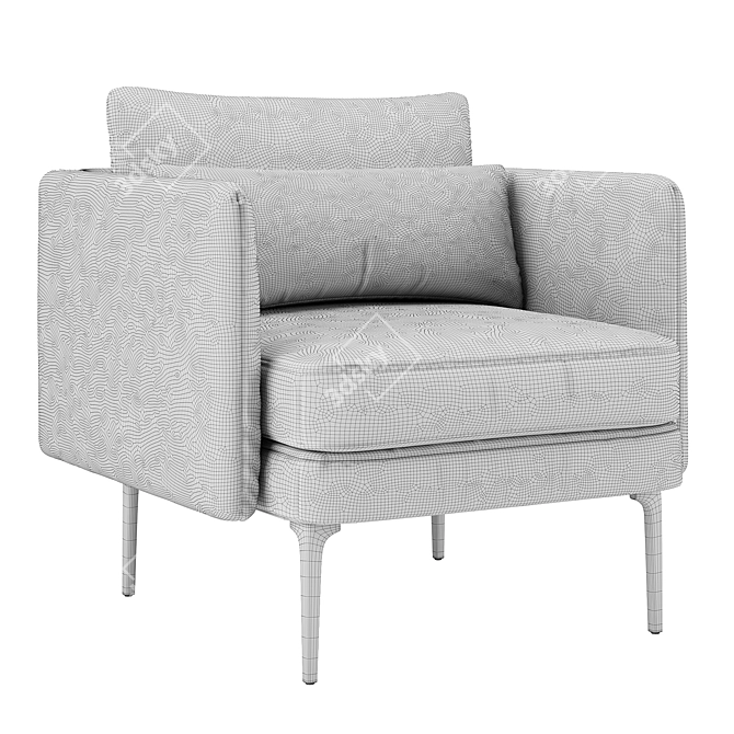 Modern Auburn Armchair: Stylish and Elegant 3D model image 3