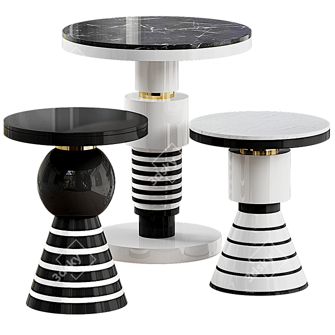 Modern Ceramic Marble Coffee Table 3D model image 1