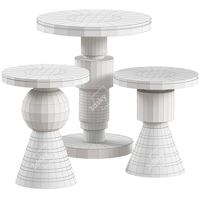 Modern Ceramic Marble Coffee Table 3D model image 2