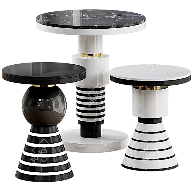 Modern Ceramic Marble Coffee Table 3D model image 3