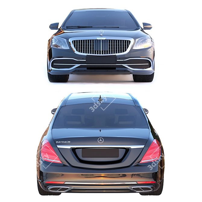Luxurious Mercedes Maybach S650 Pullman 3D model image 2