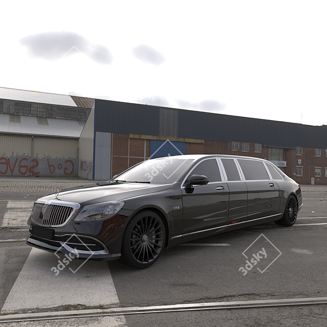 Luxurious Mercedes Maybach S650 Pullman 3D model image 4