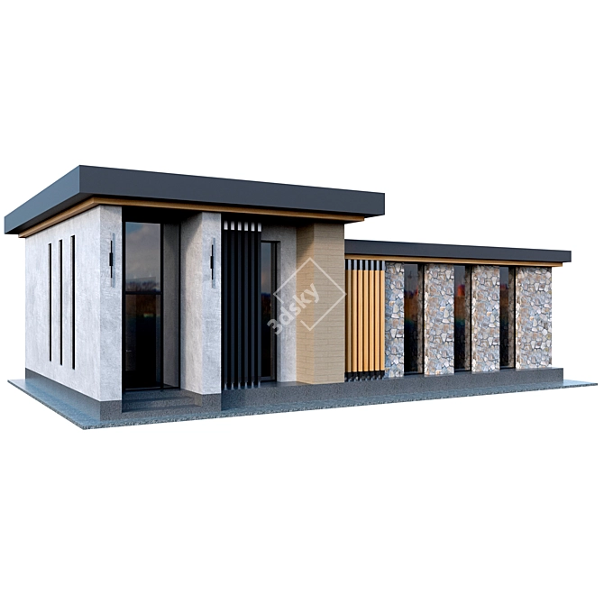 Moderno Casa: Comfortable One-Story 3D model image 1