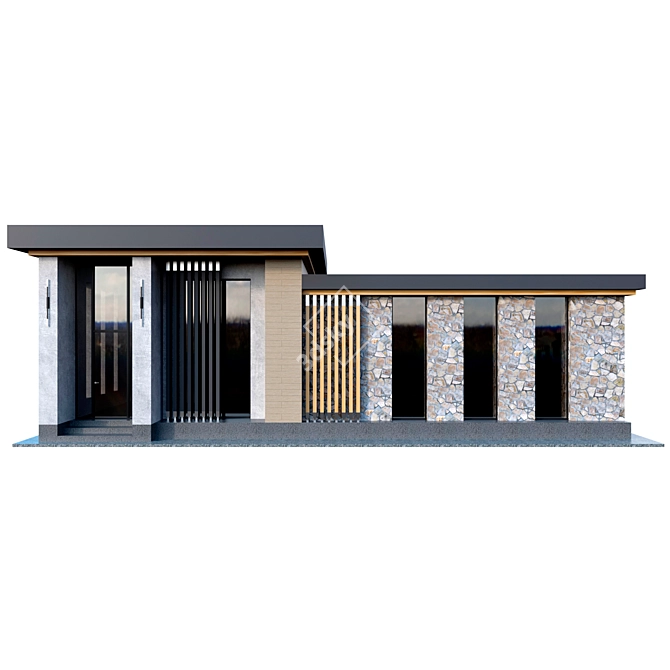 Moderno Casa: Comfortable One-Story 3D model image 2