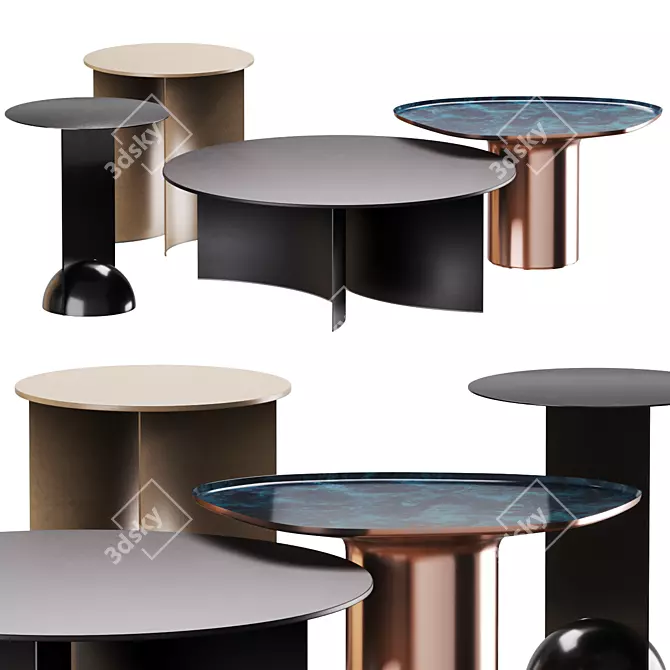  Stylish Tables Collection: Pierre, Combination, Drops 3D model image 1