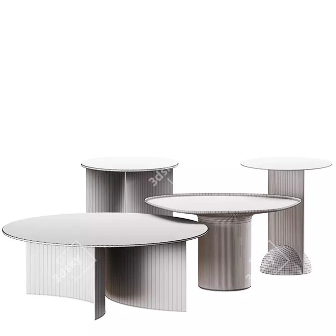  Stylish Tables Collection: Pierre, Combination, Drops 3D model image 2