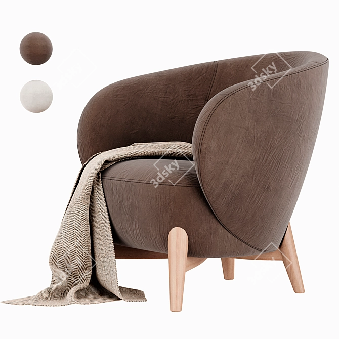 Modern Oreillas Armchair: Elegant Design, Ultimate Comfort 3D model image 1