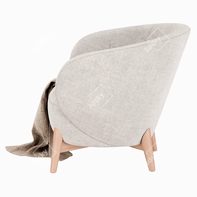Modern Oreillas Armchair: Elegant Design, Ultimate Comfort 3D model image 4