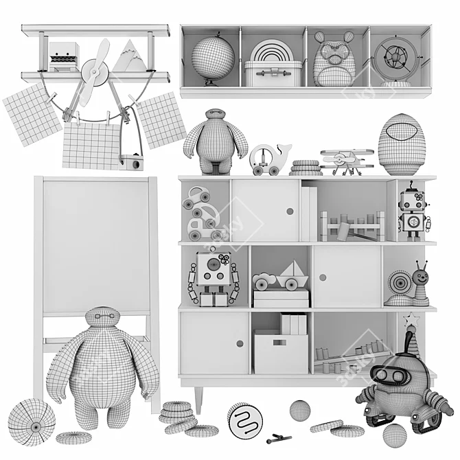 Playful Home Toy Set 3D model image 6