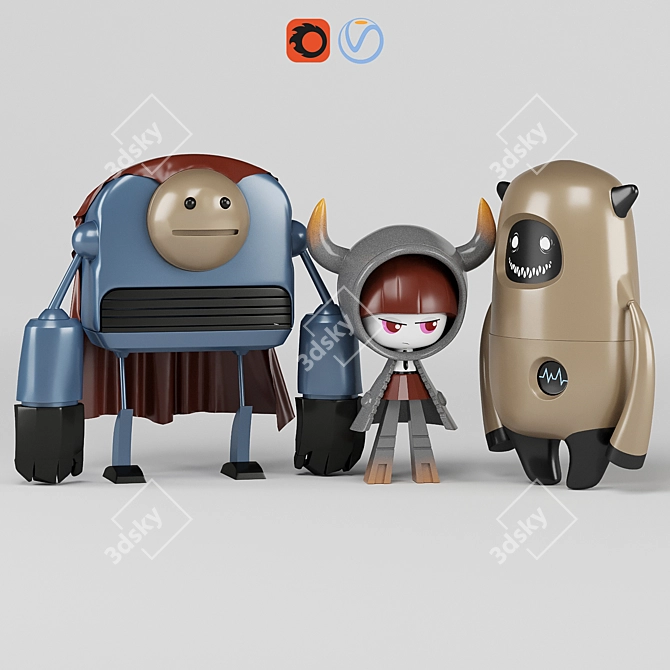 Robot Friends: 3D Models for V-Ray & Corona 3D model image 1