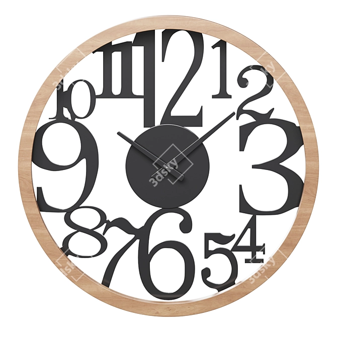 Industrial Chic Wall Clock 3D model image 1