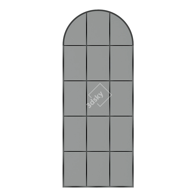 Oscar Window Mirror: Black Metal Wall Decor 3D model image 2