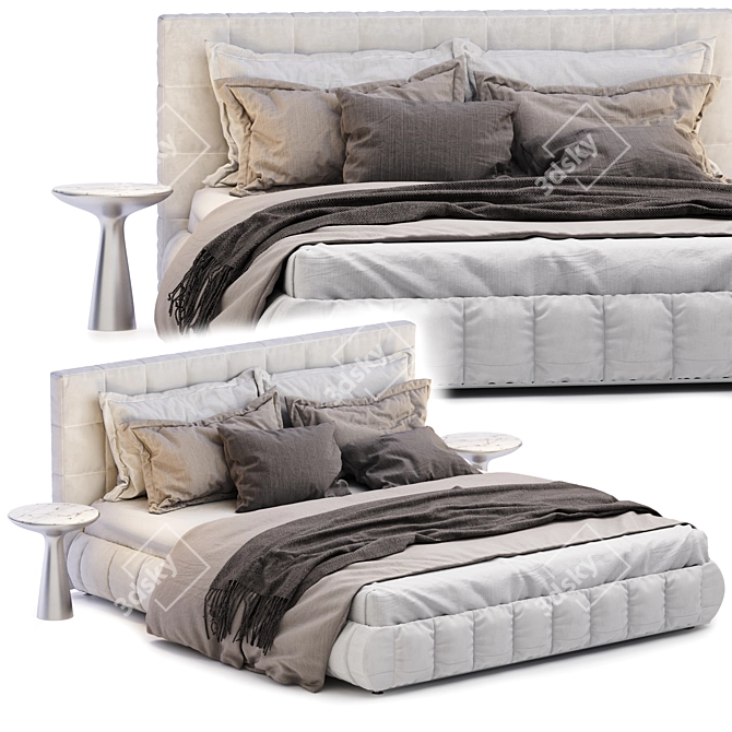 Luxury Sax Bed - Modern, UV Mapped 3D model image 6