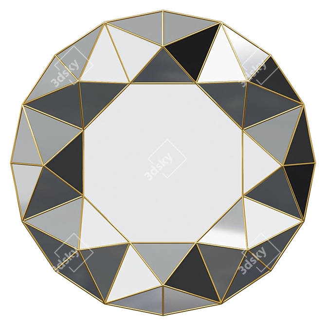 Geometric Patterns Mirror, 3D Wall Decor 3D model image 1