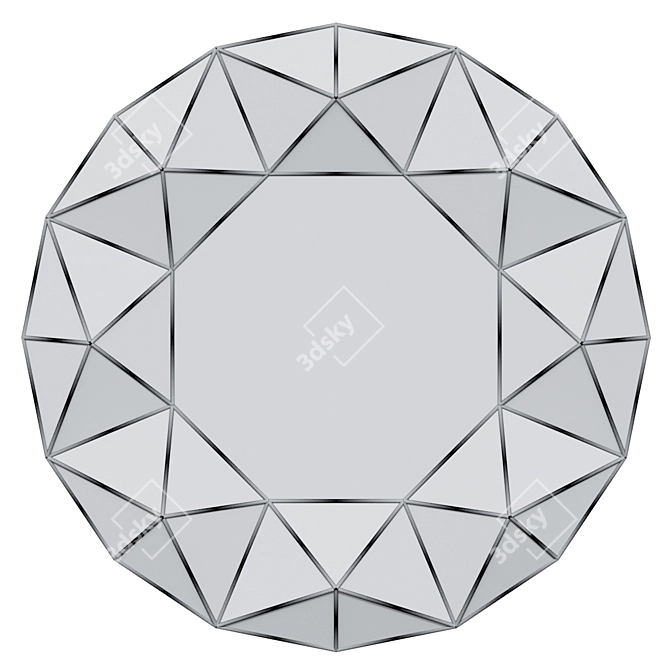 Geometric Patterns Mirror, 3D Wall Decor 3D model image 2