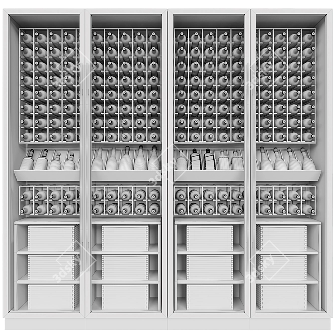Elegant Wine Rack Shelf 3D model image 5