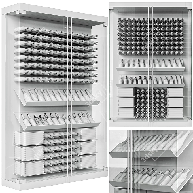 Elegant Wine Cellar Storage Solution 3D model image 4