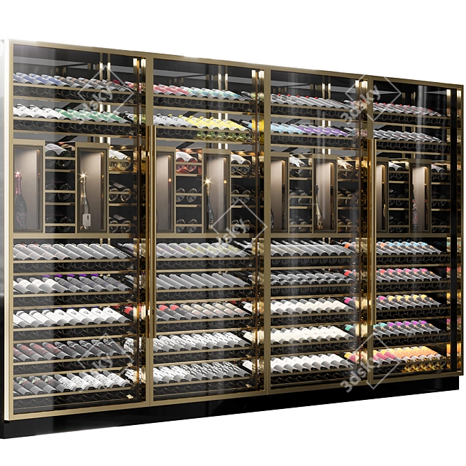 Elegant Wine Cellar Cabinet 3D model image 2