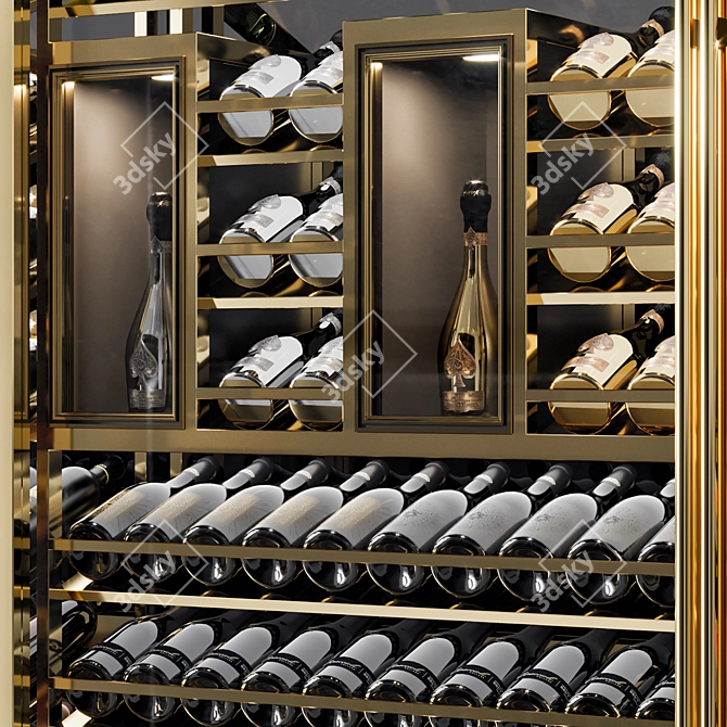Elegant Wine Cellar Cabinet 3D model image 3