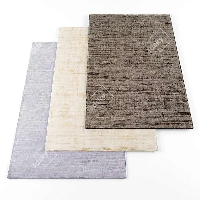 High-resolution Set of 4 Carpets 3D model image 1