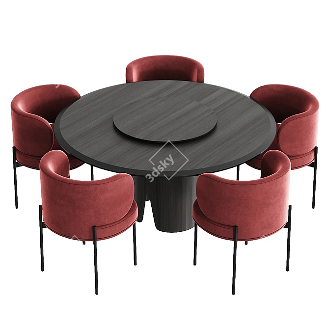 Elegant Gallotti & Radice Dining Set 3D model image 2