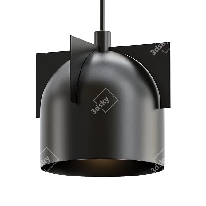 Modern Minimalist Pendant Light: Akola Black 3D model image 1