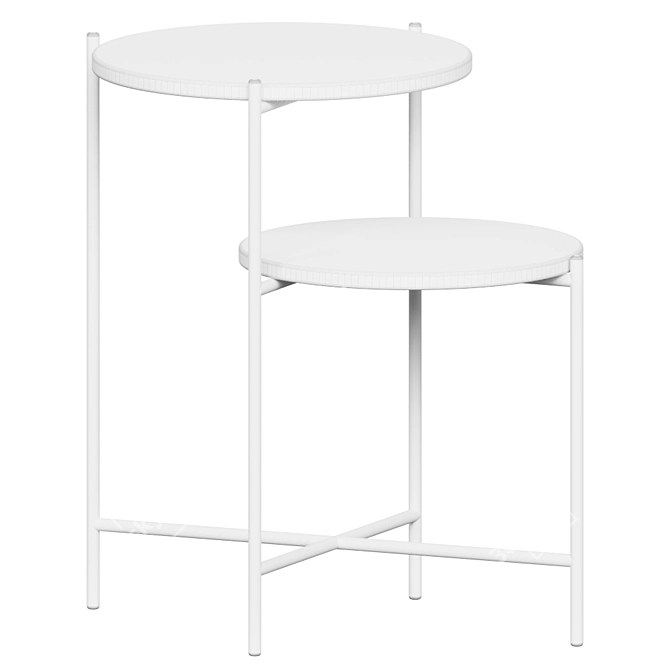 Marble & Metal Side Table 3D model image 2