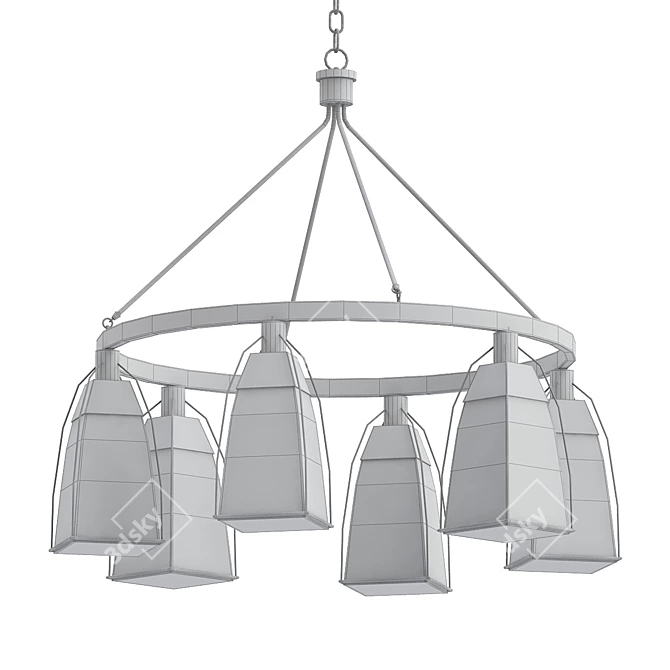 Channing 6 Light Chandelier 3D model image 2