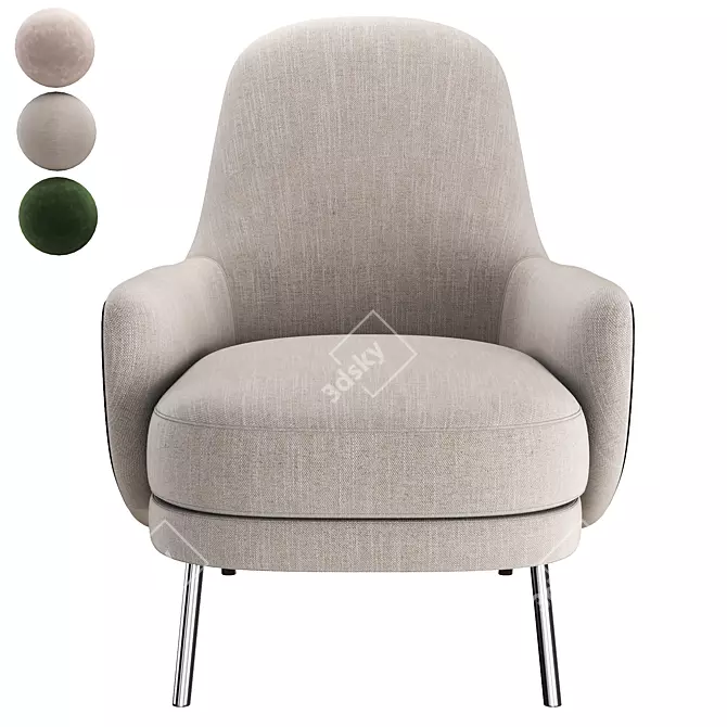 Modern Comfort Angie Armchair 3D model image 4