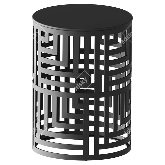 Athes Black Metal Cutout Side Table 3D model image 1