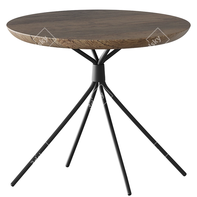 Industrial Mango Wood Tripod Table 3D model image 1