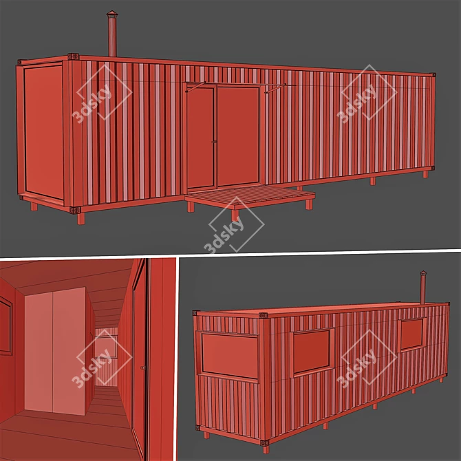 Container Living: Modern Modular Home 3D model image 4