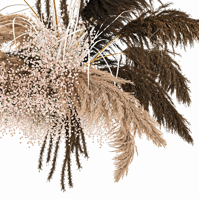 Reed Bouquet: Dry Florals for Stylish Decor 3D model image 5