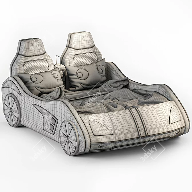 Ferrari Car Bed: Low Poly Storage 3D model image 8