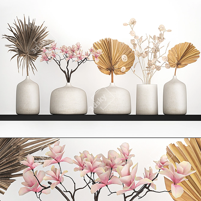 Dried Floral Decor Collection 3D model image 1