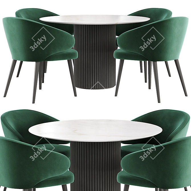 Bilbao Palais Royal Dining Table - Elegant and Modern 3D model image 1