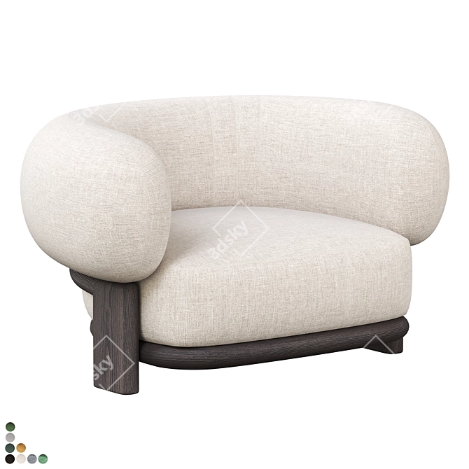 Sleek Bol Armchair: Contemporary Comfort 3D model image 1