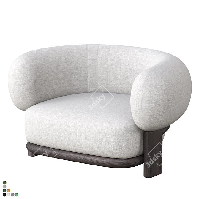Sleek Bol Armchair: Contemporary Comfort 3D model image 3