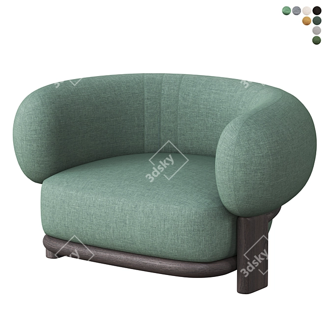 Sleek Bol Armchair: Contemporary Comfort 3D model image 5