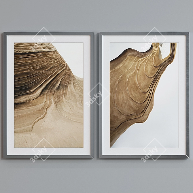 Abstract Dune Picture Frame Set 3D model image 3